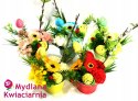 Bukiet Mydlany wiosenny - stroik Wielkanocny lawendowo-różowy
