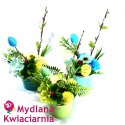Bukiet Mydlany wiosenny - stroik Wielkanocny niebieski