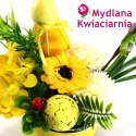 Bukiet Mydlany wiosenny - stroik Wielkanocny żółty