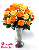 Elegancki bukiet mydlanych kwiatów - 24 róże
