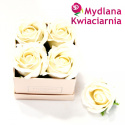 Kwiaty Mydlane Flower Box 4YOU - białe róże