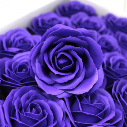 Kwiat mydlany główka - duża róża fioletowa 25 sztuk