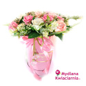 Bukiet mydlany Flower Box PREMIUM - 24 roże z kryształkami