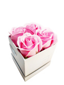 Kwiaty Mydlane Flower Box 4YOU - jasno różowe róże