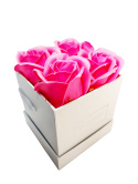 Kwiaty Mydlane Flower Box 4YOU - różowe róże