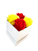 Kwiaty Mydlane Flower Box 4YOU - czerwone i żółte róże