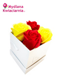 Kwiaty Mydlane Flower Box 4YOU - czerwone i żółte róże
