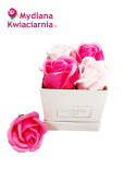 Kwiaty Mydlane Flower Box 4YOU - jasne i ciemne różowe róże