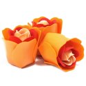 Kwiaty Mydlane zestaw serduszko - 3 róże pomarańczowe