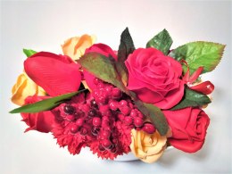 Bukiet mydlany piękne kwiaty mydlane - czerwony