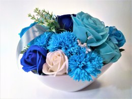 Bukiet mydlany piękne kwiaty mydlane - niebieski