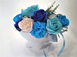 Bukiet mydlany piękne kwiaty mydlane - niebieski