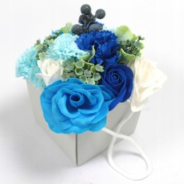 Luksusowy Bukiet Mydlany - FlowerBox - Niebieska kompozycja ślubna