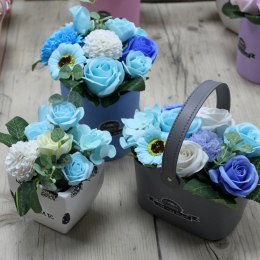 Bukiet Mydlany FlowerBox- kwiaty mydlane w koszyku