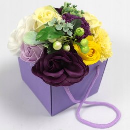 Kwiaty Mydlane Flower Box bukiet LUX - Fioletowy