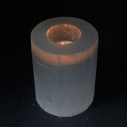 Świecznik z Selenitu 10 cm - Cylinder