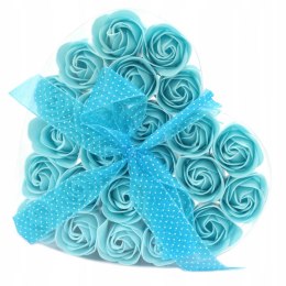 Kwiaty Mydlane Serce Max Flower Box - 24 Róża blue