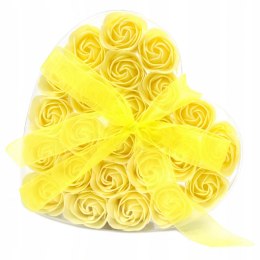 Kwiaty Mydlane Serce Max Flower Box- 24 Róża żółta