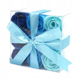 Kwiaty Mydlane Zestaw Flower Box- 9 Róża niebieska