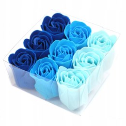 Kwiaty Mydlane Zestaw Flower Box- 9 Róża niebieska