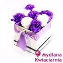 Bukiet Mydlany flower box z kokardą