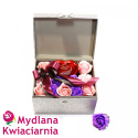 Zestaw kwiatów mydlanych - romantyczny flower box PREMIUM