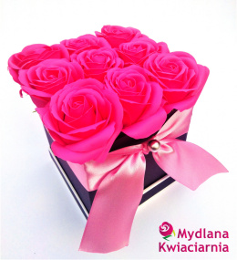 Bukiet mydlany - Różowy Flower Box LUX