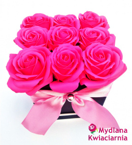 Bukiet mydlany - Różowy Flower Box LUX