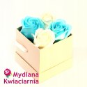 Kwiaty Mydlane Flower Box 4YOU - błękitne i białe róże