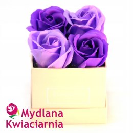 Kwiaty Mydlane Flower Box 4YOU - fioletowe i lawendowe róże