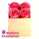 Kwiaty Mydlane Flower Box 4YOU - różowe róże