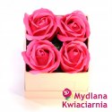 Kwiaty Mydlane Flower Box 4YOU - różowe róże