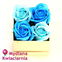 Kwiaty Mydlane Flower Box 4YOU - niebieskie i błękitne róże
