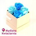 Kwiaty Mydlane Flower Box 4YOU - niebieskie i błękitne róże