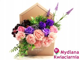 Bukiet mydlany flower box koperta