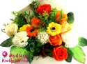 Bukiet kwiatów mydlanych Słoneczny Dzień - kremowy flower box koperta