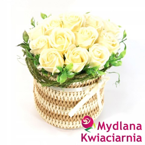 Bukiet mydlany kwiaty mydlane Flower Box waniliowy