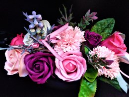 Bukiet mydlany piękne kwiaty mydlane - różowy