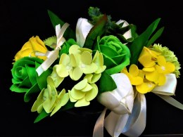 Bukiet mydlany piękne kwiaty mydlane - zielony