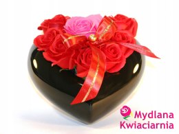 Kocham Cię - Kompozycja z pięknych kwiatów mydlanych - Serce