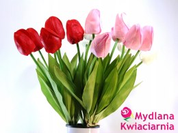 Bukiet mydlany tulipany dla babci - kwiaty mydlane