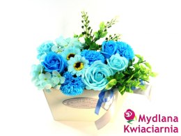 Bukiet mydlany wysoki kwiaty mydlane - niebieskie