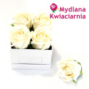 Kwiaty Mydlane Flower Box 4YOU - białe róże