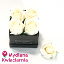 Kwiaty Mydlane Flower Box 4YOU - białe róże