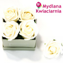 Kwiaty Mydlane Flower Box 4YOU - białe róże