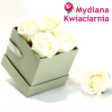 Kwiaty Mydlane Flower Box 4YOU - białe róże