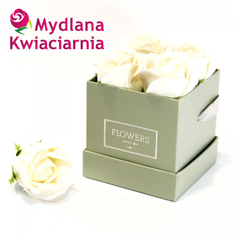 Kwiaty Mydlane Flower Box 4YOU - białe róże