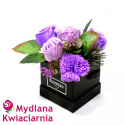 Kwiaty Mydlane - Bukiet Flower Box PREZENT - lawendowy