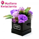 Kwiaty Mydlane - Bukiet Flower Box PREZENT - lawendowy