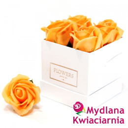 Kwiaty Mydlane Flower Box 4YOU - brzoskwiniowe róże